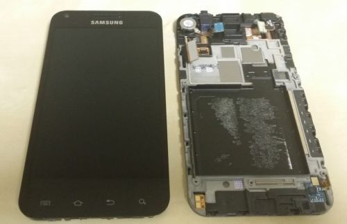 pantalla de 800x480 Samsung LCD con el marco para S2 i9100 LCD con negro del digitizador
